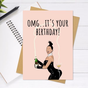 Kim Kardashian Carte d’anniversaire - Mignon - Carte de voeux unique, carte d’anniversaire, carte drôle