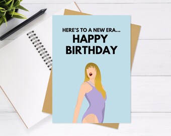 Cartão de aniversário de Taylor Swift - cartão de felicitações fofo e exclusivo, cartão de aniversário, cartão Punny