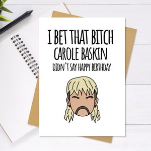 Tiger King Joe Exotic Birthday Card - Mignon - Carte de vœux unique, carte d’anniversaire, drôle de carte