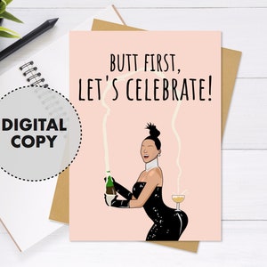 Carte imprimable de félicitations de Kim Kardashian - carte de voeux mignonne et unique, carte d'anniversaire, carte de chiot, célébration