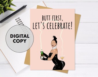 Cartão de parabéns Kim Kardashian para impressão - cartão de felicitações fofo e exclusivo, cartão de aniversário, cartão Punny, celebração
