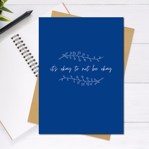 Va bene non stare bene biglietto - Biglietto di auguri carino e unico, ottieni presto, simpatia, biglietto di empatia
