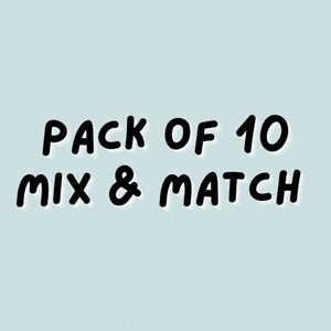 Pack of 10 Mix and Match - Build Your Own Set, Cute & Unique Greeting Cards, Funny, Punny Cards