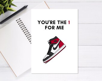Cartão de tênis Air Jordan 1 - cartão de felicitações fofo e exclusivo, cartão de aniversário, cartão de dia dos namorados, Punny, cartão de amor