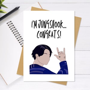 BTS Jungkook Congrats Card - Carte de vœux mignonne et unique, engagement, célébration, carte BTS