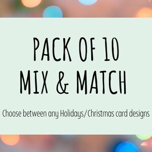 Pack of 10 Build Your Own Christmas Card Set - Cute & Unique Greeting Card, Holiday Cards, Christmas Cards