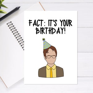 Cartão de aniversário de Dwight Schrute - cartão de aniversário do escritório, cartão de felicitações fofo e exclusivo