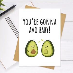 Avocat Nouvelle Carte de bébé - Mignon - Carte de voeux unique, Carte de douche de bébé, carte de grossesse