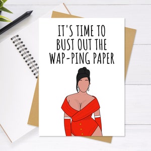 Tarjeta de Navidad Cardi B WAP - tarjeta de felicitación linda y única, tarjeta de vacaciones, tarjeta de punny, tarjeta divertida