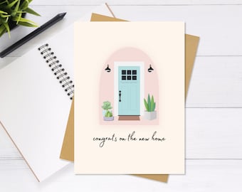 Nova casa, cartão de inauguração - cartão de felicitações fofo e exclusivo, mudança, primeira casa, cartão de parabéns