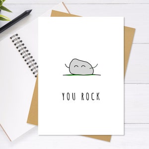 You Rock - Cute & Unique Greeting Card, Anniversary Card, Thank You Card