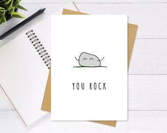 You Rock - Cute & Unique Greeting Card, Anniversary Card, Thank You Card