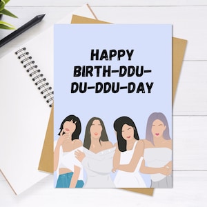 Carte d’anniversaire Blackpink - Carte de vœux mignonne et unique, carte d’anniversaire, carte Kpop, carte Punny