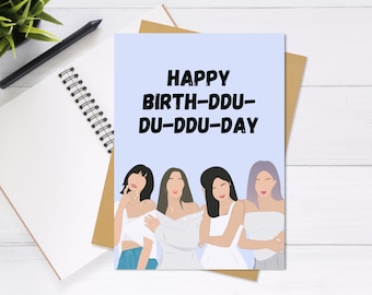 Cartão de aniversário Blackpink - cartão de felicitações fofo e exclusivo, cartão de aniversário, cartão Kpop, cartão Punny