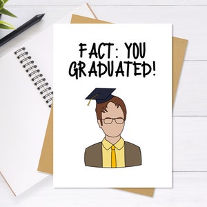 Usted se graduó Dwight Schrute la tarjeta de oficina - tarjeta de felicitación lindo y único, tarjeta de graduación, tarjeta de felicitación