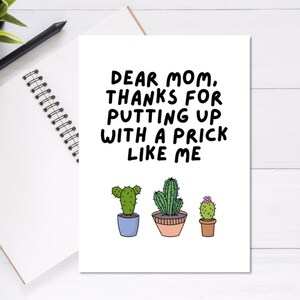 Cara mamma, grazie per aver messo su uno come me - Biglietto per la festa della mamma, biglietto d'auguri carino e unico, biglietto punny