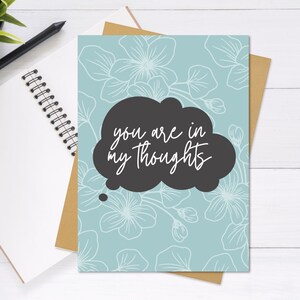 Vous êtes dans ma carte de pensées - carte de voeux mignonne et unique, get well soon, sympathie, carte d’empathie