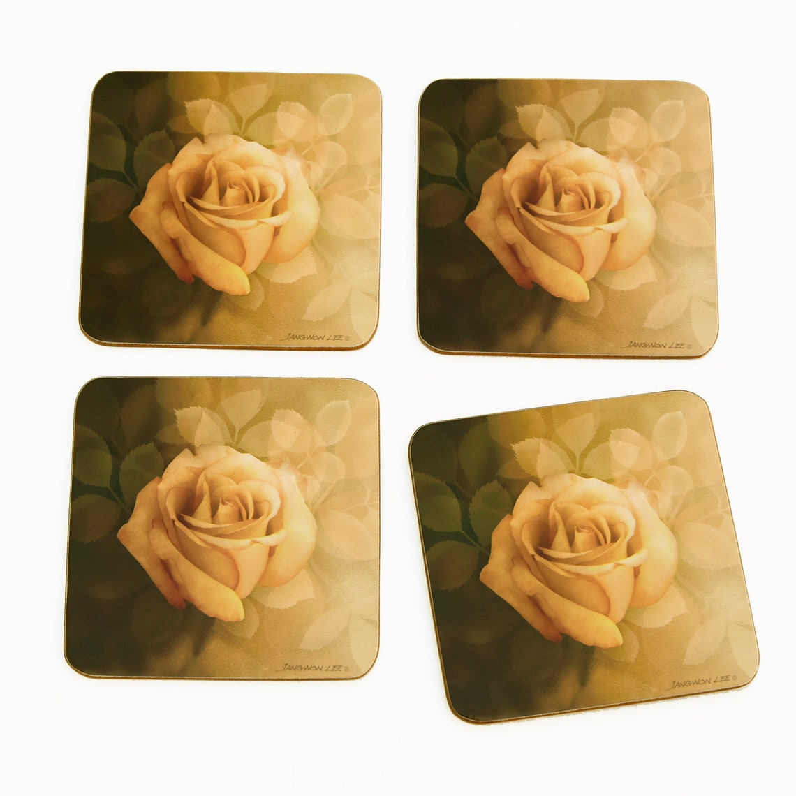 Rose Coasters, Floral Coasters, Artistic Coasters, Decorative Coasters