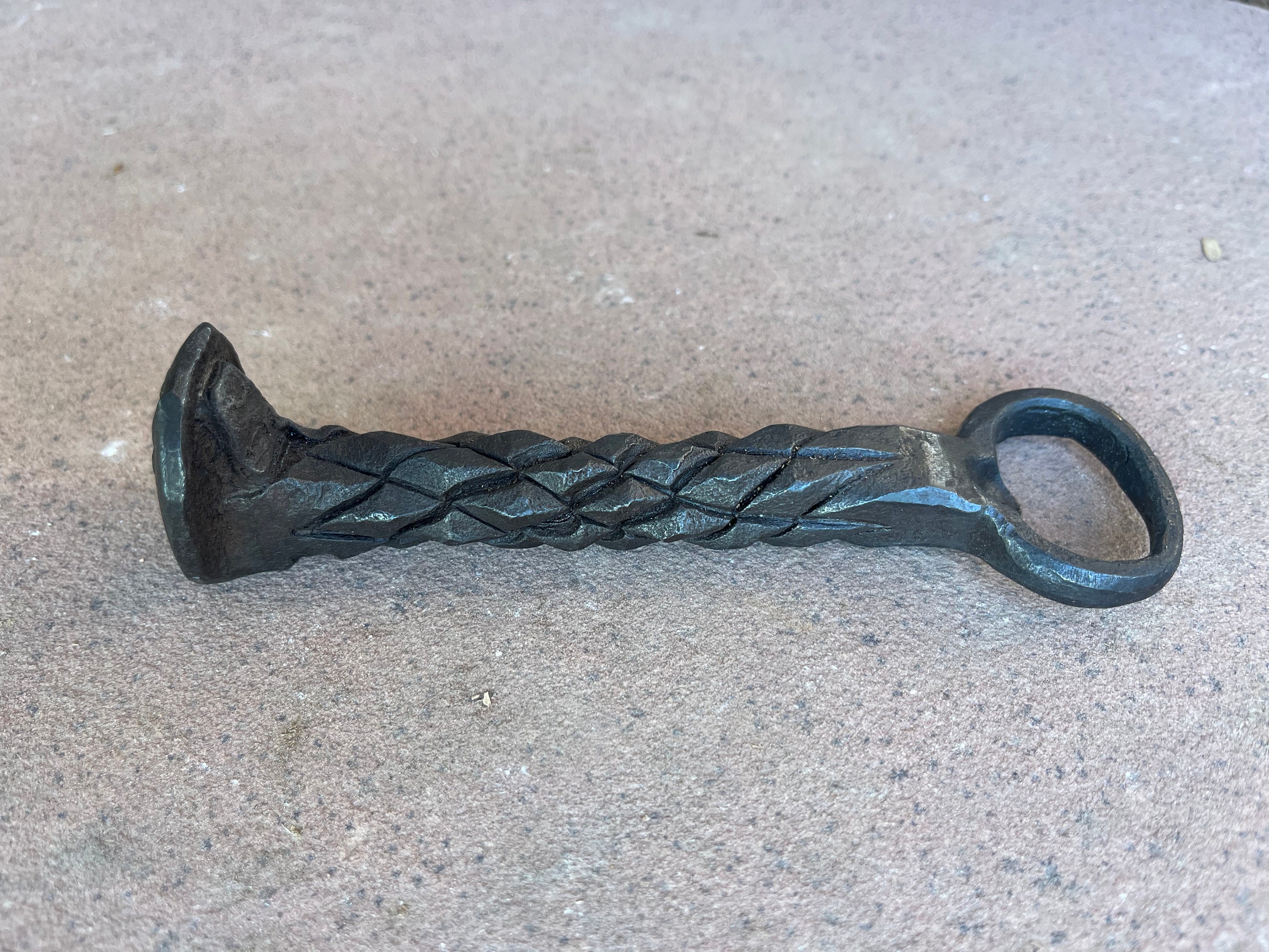 Hand Forged Railroad Spike Pineapple Twist Bottle Opener. Beer Opener ...