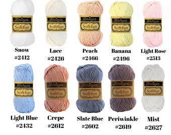 FINAL QUANTITIES:  Scheepjes Softfun Yarn