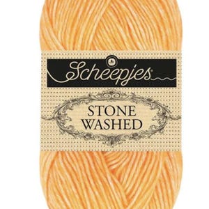 FINAL QUANTITIES: Scheepjes Stone Washed Yarn Orange Calcite (842)