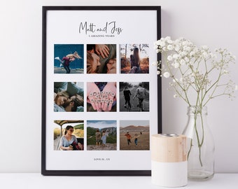 Custom photo collage / Photo collage gift / Personalised anniversary print / Personalised photo print / Anniversary gift / Picture collage