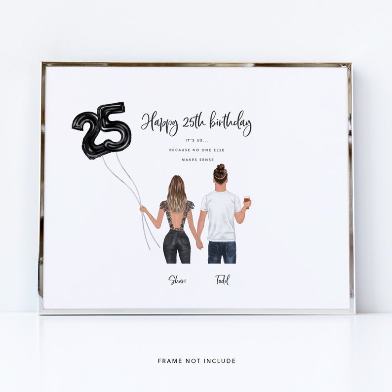 25th Birthday Gift for Him, 25th Birthday Ideas for Him, Boyfriend Printed Gift, Fiance Birthday Print, Husband Alternative Birthday Card 画像 1