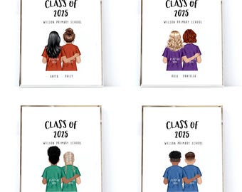 Last Day of School 2025 Memory Print For Best School Friend / Schools out forever departing gift for best friends
