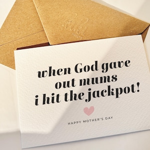 Ich hab den Jackpot geknackt Muttertagskarte - Karte für Mama