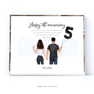 Einzigartiges 5. Jahrestag Geschenk für Ehemann Frau Freundin, romantische Geschenke, 5. Jahr Hochzeitstag Geschenk, 5. Jahr Beziehungsbild