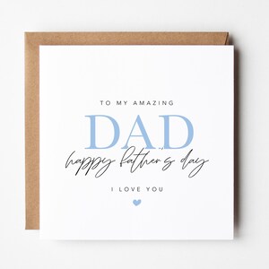 Carte de fête des pères à un papa extraordinaire avec un design bleu classique simple