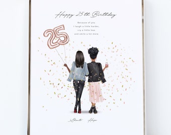 Cadeau D'anniversaire 25 Ans Pour Elle, Cadeau D'anniversaire Pour Femme, Fille, Idée Cadeau D'anniversaire De 25 Ans Pour Femme, Sœur, Meilleure Amie, Cadeau D'anniversaire Personnalisé