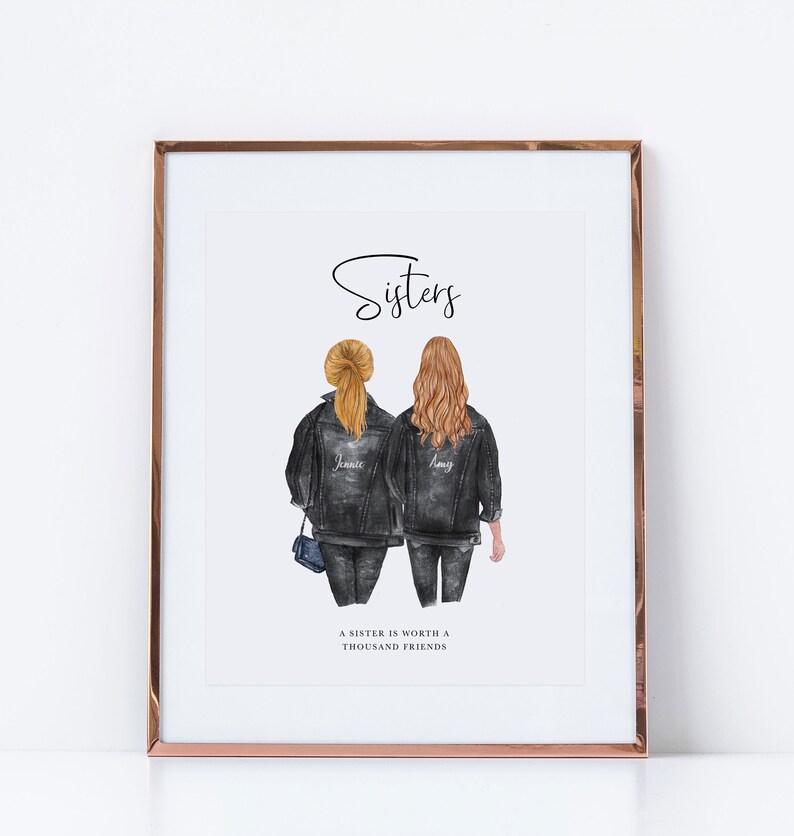 Sister print / Sister wall art / Sister birthday gift / Big | Etsy