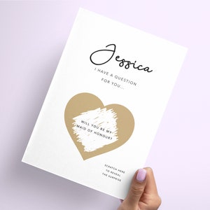 Biglietto gratta e vinci a sorpresa per la proposta di matrimonio della damigella d'onore personalizzata / Vuoi essere la mia damigella d'onore? / Proposta di matrimonio / Biglietto gratta e vinci