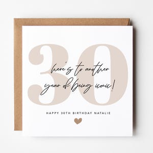 Um brinde a ser icônico, cartão personalizado de 30º aniversário - melhor amigo, cartões com citações, amizade