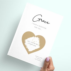 Biglietto gratta e vinci a sorpresa per la proposta di matrimonio della damigella d'onore / Vuoi essere la mia damigella d'onore? / Biglietto gratta e rivela / Invito alla festa nuziale / Invito a nozze