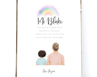 Unique Male Teacher Personalised Gift For him - Best Teacher Gifts For Teacher Appreciation End of Term