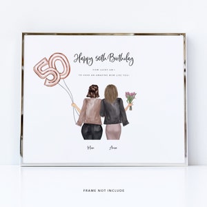 50 Jahre Geburtstag für Mama / 50 Geburtstag Geschenk für Mama / Personalisiertes Geschenk für Mama / 50 Geburtstag Bild / Durchdachte Geschenke (MUM004)