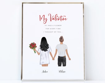 Valentine gifts for her | Valentine quotes | lesbian couple Valentine's Day gift | LGBT gifts | LGBT valentine print | be my Valentine love