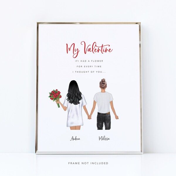 Cadeaux Saint-Valentin pour elle | Citations de la Saint-Valentin | cadeau de Saint Valentin couple de lesbiennes | Cadeaux LGBT | Impression de la Saint-Valentin LGBT | sois mon amour de la Saint-Valentin