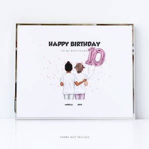 Bester Freund 10. Geburtstag Geschenk für Kinder / Personalisierte Party-Geschenk-Ideen für ein Zehnjähriges gedruckt / Kindheitsgeschenk für Mädchen