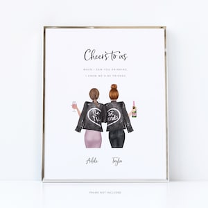Personalised true friends quote and print friendship wall art, flat share buddies housewarming gift for best girlfriends