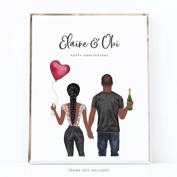 Anniversary Love Print / Valentine's Day gifts / Anniversary gift / Couples print / Portrait / Birthday gift for partner