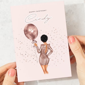 Gepersonaliseerde vriend Happy Birthday kaart / gepersonaliseerde handgemaakte kaart voor haar / beste vriend dochter zus neef / 25e 30e 35e 40e