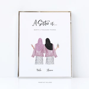 My sister my best friend / Sister Print / Gift for my sister / Sister poster / Sister drawing /Best gifts for birthday / Bestie gift