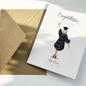 Carte de remise des diplômes personnalisée pour fille et amie de la famille, Remise des diplômes 2025, carte de félicitations, carte de visite, carte d'étudiant, université