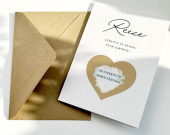 Carte à gratter surprise d'anniversaire / Révélation de cadeau / Carte surprise / Escapade romantique / Carte d'anniversaire / Voyage surprise / Cadeau d'anniversaire / SCAR003