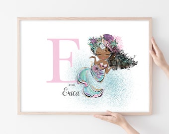 Mermaid wall art /  DIGITAL DOWNLOAD / Mermaid art / Nursery print / Mermaid art print / Mermaid printable / Mermaid download / Watercolor