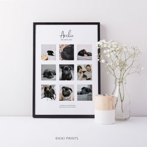 Dog photo collage / Dog poster / Dog photo gift / Dog lover gift  / Pet collage / Pet memorial gift / Photo collage / Dog memorial