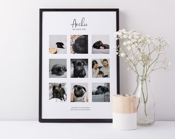 Dog photo collage / Dog poster / Dog photo gift / Dog lover gift  / Pet collage / Pet memorial gift / Photo collage / Dog memorial